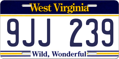 WV license plate 9JJ239