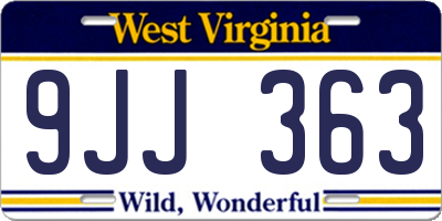 WV license plate 9JJ363