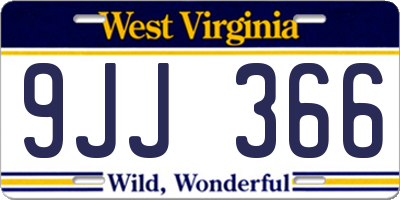 WV license plate 9JJ366