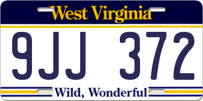 WV license plate 9JJ372