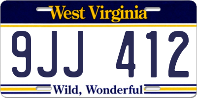 WV license plate 9JJ412