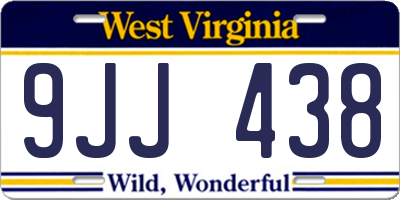 WV license plate 9JJ438
