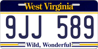WV license plate 9JJ589