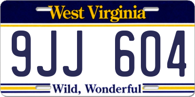 WV license plate 9JJ604