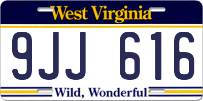 WV license plate 9JJ616
