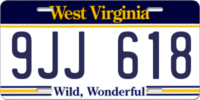 WV license plate 9JJ618