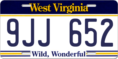 WV license plate 9JJ652
