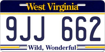 WV license plate 9JJ662