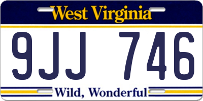 WV license plate 9JJ746