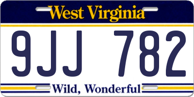 WV license plate 9JJ782