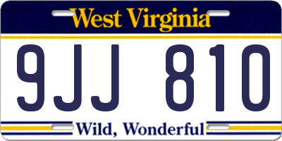 WV license plate 9JJ810