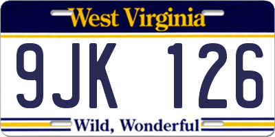 WV license plate 9JK126