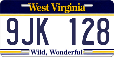 WV license plate 9JK128