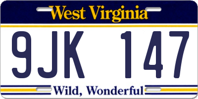 WV license plate 9JK147
