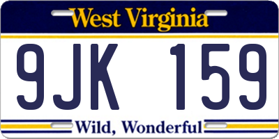 WV license plate 9JK159