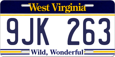 WV license plate 9JK263