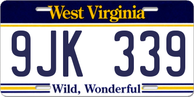 WV license plate 9JK339