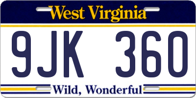 WV license plate 9JK360