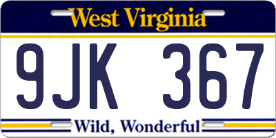 WV license plate 9JK367