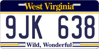 WV license plate 9JK638