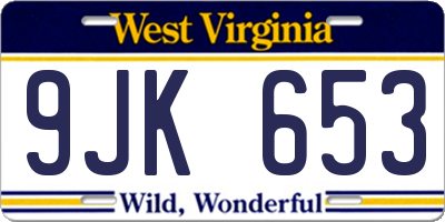 WV license plate 9JK653