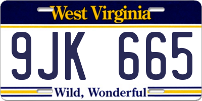 WV license plate 9JK665