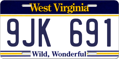WV license plate 9JK691