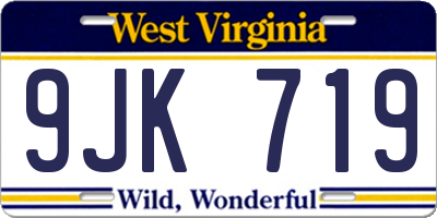 WV license plate 9JK719