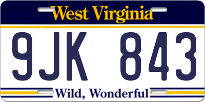 WV license plate 9JK843