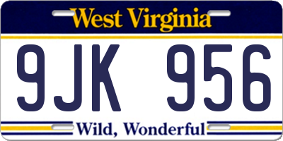 WV license plate 9JK956