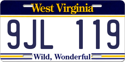 WV license plate 9JL119