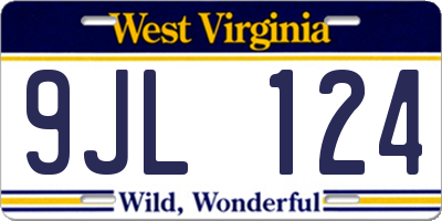 WV license plate 9JL124