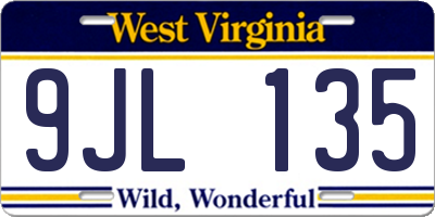 WV license plate 9JL135