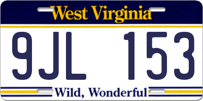 WV license plate 9JL153