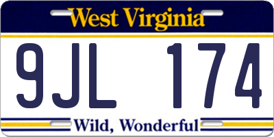 WV license plate 9JL174