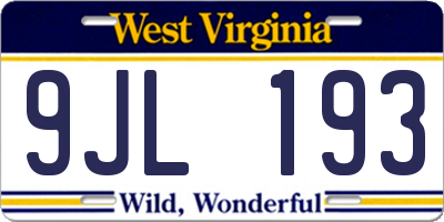 WV license plate 9JL193