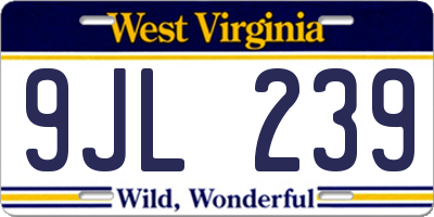 WV license plate 9JL239