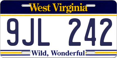 WV license plate 9JL242