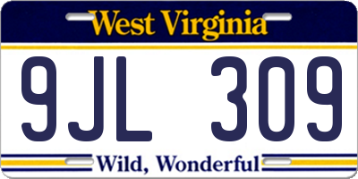 WV license plate 9JL309