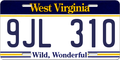 WV license plate 9JL310