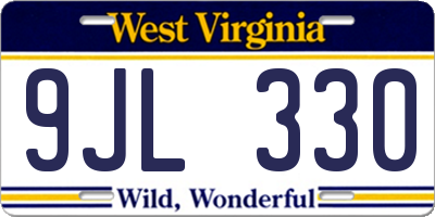 WV license plate 9JL330