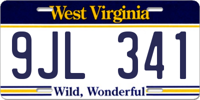 WV license plate 9JL341