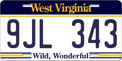WV license plate 9JL343