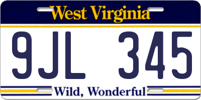 WV license plate 9JL345