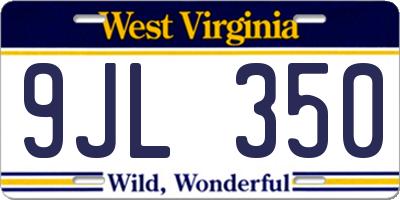 WV license plate 9JL350