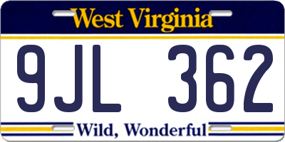 WV license plate 9JL362