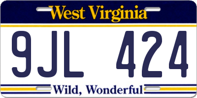 WV license plate 9JL424
