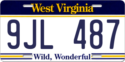 WV license plate 9JL487
