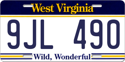 WV license plate 9JL490
