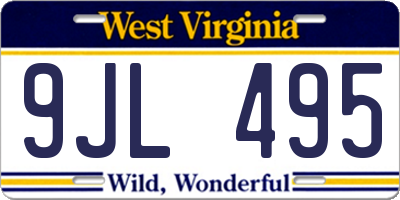 WV license plate 9JL495
